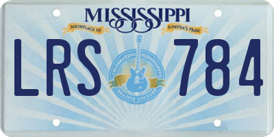 MS license plate LRS784