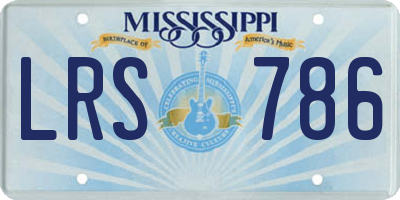 MS license plate LRS786