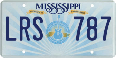 MS license plate LRS787