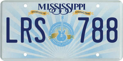 MS license plate LRS788