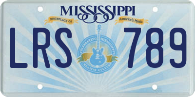 MS license plate LRS789
