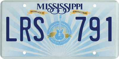 MS license plate LRS791