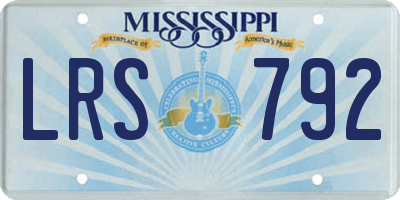 MS license plate LRS792