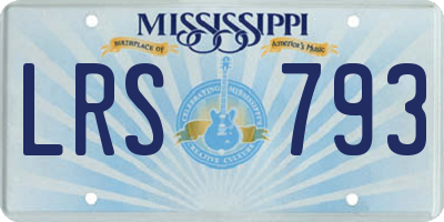 MS license plate LRS793