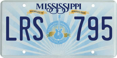 MS license plate LRS795