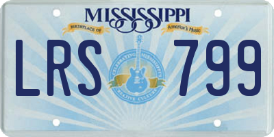 MS license plate LRS799