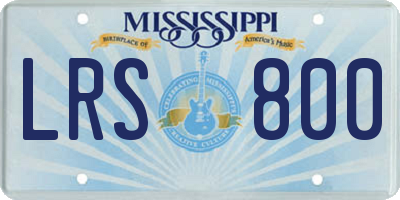 MS license plate LRS800
