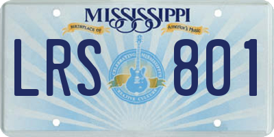 MS license plate LRS801