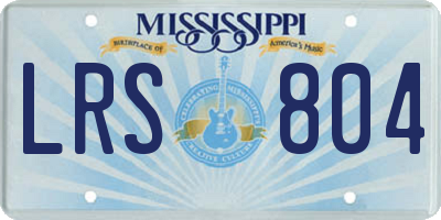 MS license plate LRS804