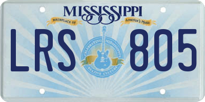MS license plate LRS805