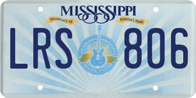 MS license plate LRS806
