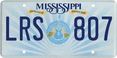 MS license plate LRS807