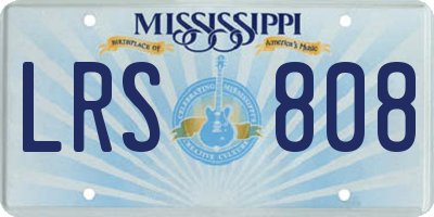 MS license plate LRS808