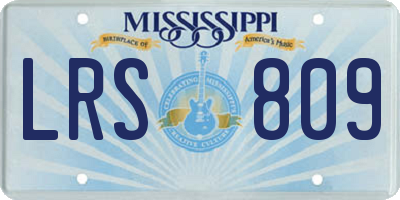 MS license plate LRS809