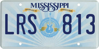 MS license plate LRS813