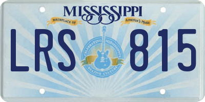 MS license plate LRS815