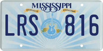 MS license plate LRS816