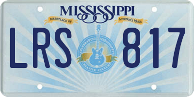 MS license plate LRS817