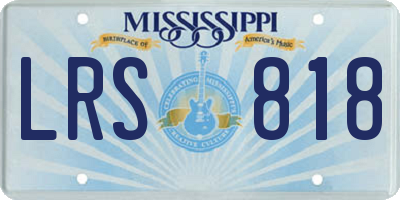 MS license plate LRS818