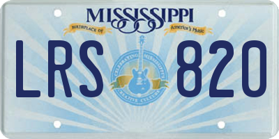 MS license plate LRS820