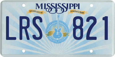 MS license plate LRS821