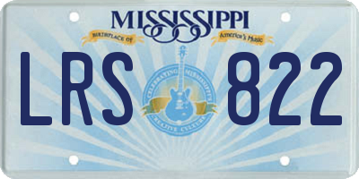 MS license plate LRS822