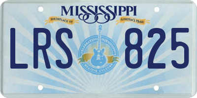 MS license plate LRS825