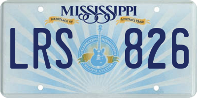 MS license plate LRS826