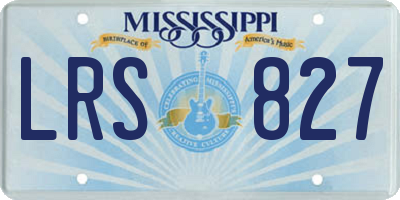 MS license plate LRS827