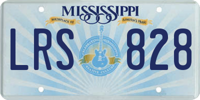 MS license plate LRS828
