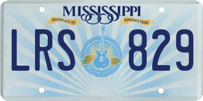 MS license plate LRS829