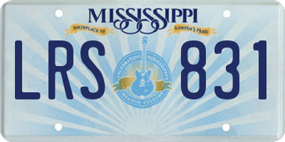 MS license plate LRS831