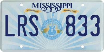 MS license plate LRS833