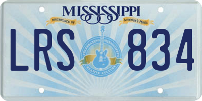 MS license plate LRS834