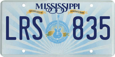 MS license plate LRS835