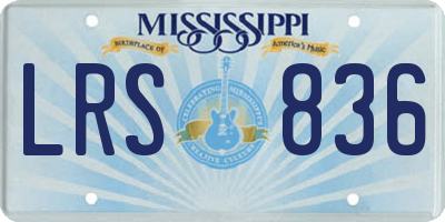 MS license plate LRS836