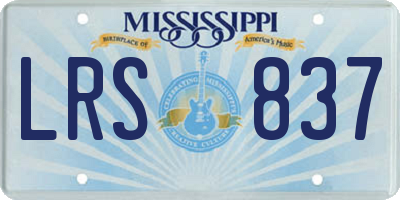 MS license plate LRS837