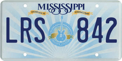 MS license plate LRS842
