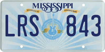 MS license plate LRS843