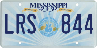 MS license plate LRS844
