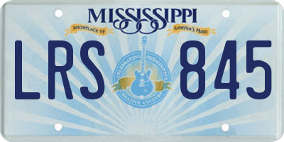 MS license plate LRS845