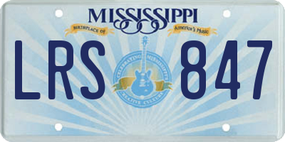 MS license plate LRS847