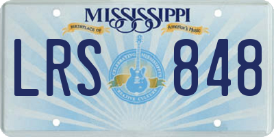 MS license plate LRS848
