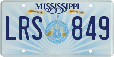 MS license plate LRS849