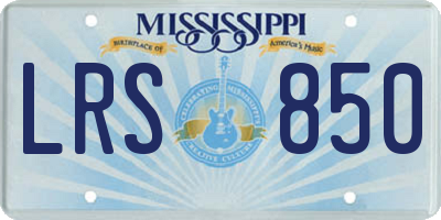 MS license plate LRS850