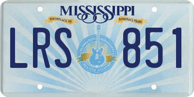 MS license plate LRS851