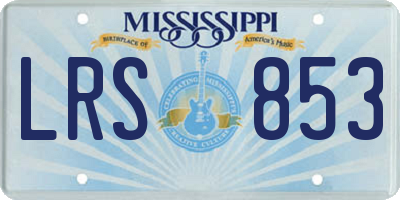 MS license plate LRS853