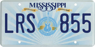 MS license plate LRS855