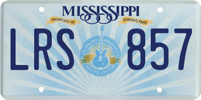 MS license plate LRS857