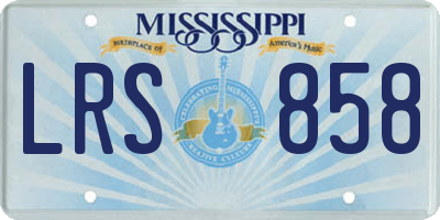 MS license plate LRS858
